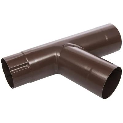 Тройник трубы 90 мм Шоколад (8017) мет