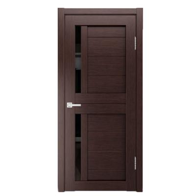 Дверь межкомнатная остекленная NP 1 пленка ПВХ цвет Венге ширина 600мм черное стекло