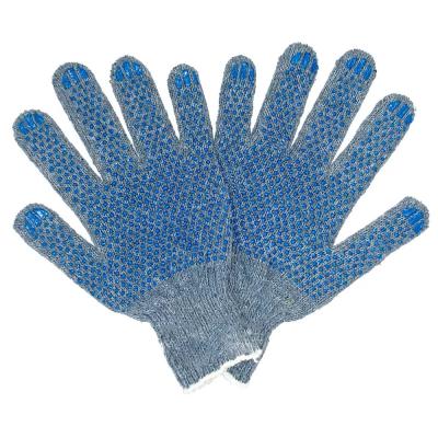 Перчатки х/б 7,5 класс 6-нитка серые с ПВХ