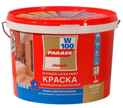 Краска латекс. Parade W100 база А бел.мат. (2,5л)