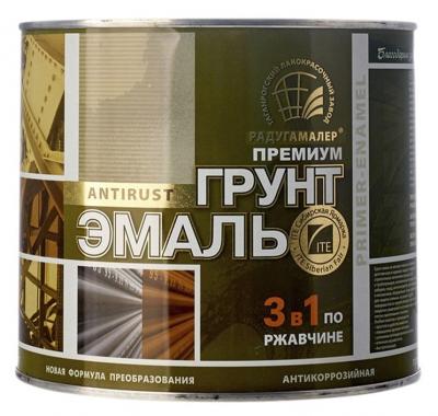 Грунт-Эмаль 3в1 по ржав.РадугаМалер красная (0,9кг)