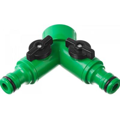 Разветвитель штуцерный, 2 канала, внутр. резьба 3/4-1/2, регулируемый, пластик 682451