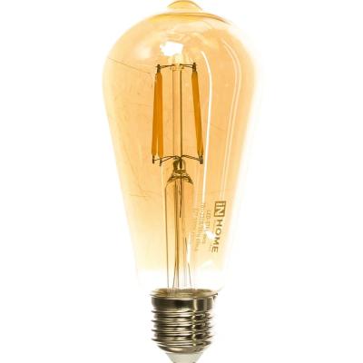 Лампа IN HOME LED-ST64-deco 7Вт 230В Е27 3000К 630Лм золотистая