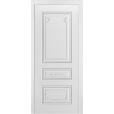 Дверь межкомнатная Трио Грейс В2 Эмаль Белая ширина 600мм