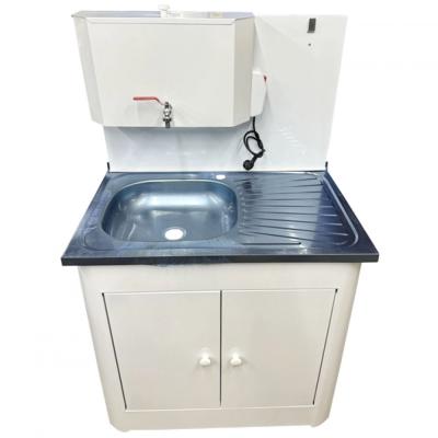 Рукомойник Дуэт 2-х дверный металл. 500*800 белый (с ЭВН-20л + мойка НЕРЖ.+ кран металл.)