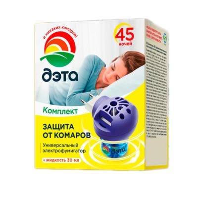 Комплект Фумигатор универс. АнтейПлюс+Жидкость от комаров 30мл. б\запаха 45ночей ДЭТА