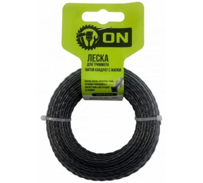 Леска ON витой квадрат с жилой 2,4мм 15м