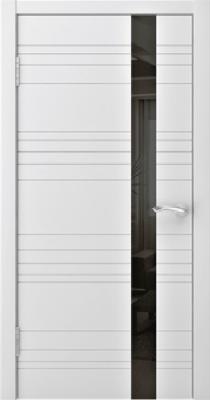 Дверь межкомнатная остекленная LР 14 Белая 900 черное стекло