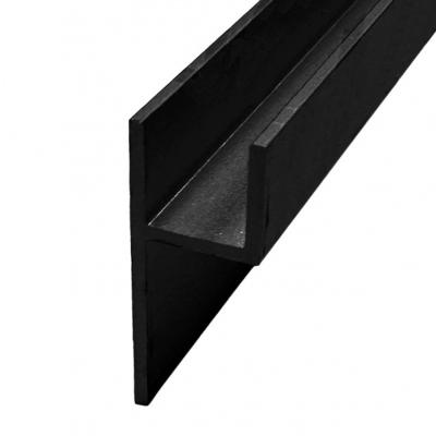 Планка-плинтус алюмин. h-образный черная, 3м, панель 6мм