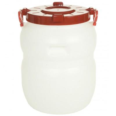 Бочка садовая пищевая 60л широкое горло, круглая, белая 43*43*57см 725144