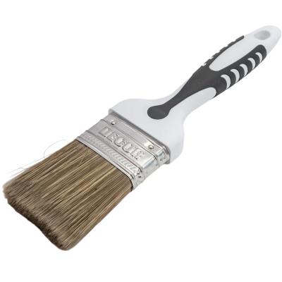 Кисть плоская Black White 50х15мм темная щетина,2К ручка