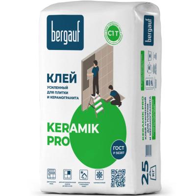 Клей усиленный для керамической плитки Bergauf Keramik PRO С1 25кг Клей усиленный для керамической плитки Bergauf Keramik PRO С1 25кг