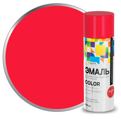 Эмаль аэрозольная универсальная ЛАКРА COLOR 520мл глянцевый красный 23