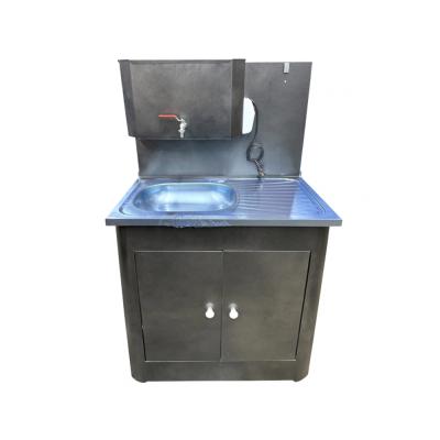 Рукомойник Дуэт 2-х дверный металл. 500*800 антич.серебро (с ЭВН-20л + мойка НЕРЖ.+ кран металл.)