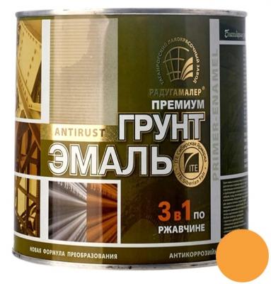 Грунт-Эмаль 3в1 по ржав.РадугаМалер оранжевая (0,9кг)