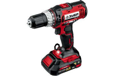 Дрель-шуруповерт ДШЛ-185-22 2 АКБ ЗУБР в кейсе
