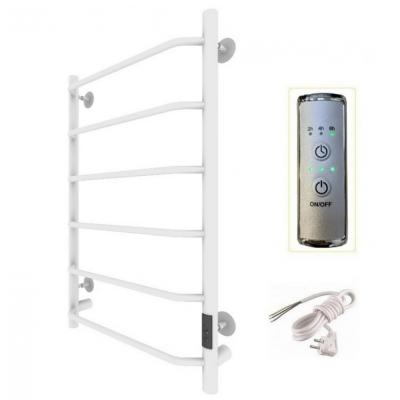 Полотенцесушитель электр. ЛЦ 80х50 6 перекл. ТРАПЕЦИЯ БЕЛЫЙ (унив.подкл,таймер,253 Вт) ZOX