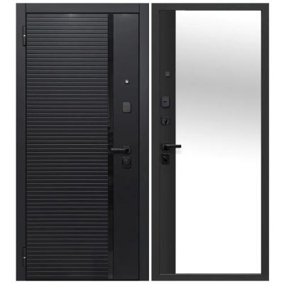 Дверь входная 7,5 см Черное Зеркало сатин черный