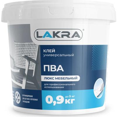 Клей ЛАКРА ПВА ЛЮКС мебельный прозрачный  (0,9кг)