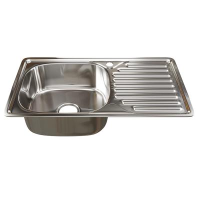 Мойка MIXLINE врез 42*76(0.6) прав вып 3 1/2 16см с сифоном