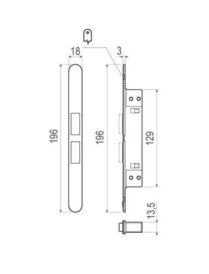 Магнитная защелка регулируемая Touch В01120.30.93 (черный) с лицевой планкой