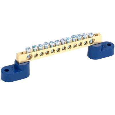 Шина нулевая на 2 угловых изолятора IEK (8 отверстий)