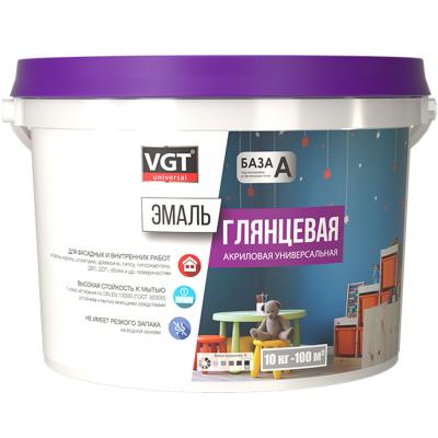 Эмаль VGT акриловая супербелая глянцевая  0,5кг ВД-АК 1179 база А