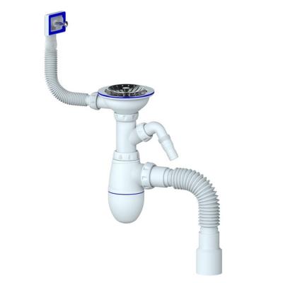 Сифон 3 1/2*40 В435VP с прямоуг.перел, с носиком, с гофрой 40*40*50