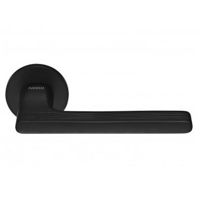 Ручка дверная RAP 26 SLIM-R BL на круглой розетке 6мм, цвет черный