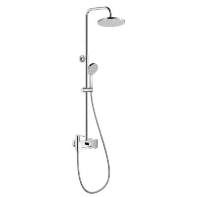 HB24590 Haiba Смеситель д/душа со стойкой, склад.излив с перек.верх.душ, лейка кар.30мм, хром