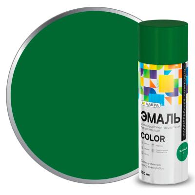 Эмаль аэрозольная универсальная ЛАКРА COLOR 520мл глянцевый зеленый 37