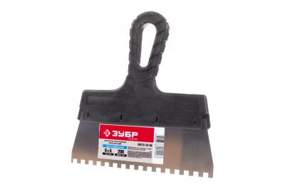 Шпатель ЗУБР Мастер фасадный нерж полотно 200мм зуб 6*6мм