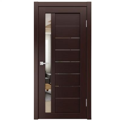 Дверь межкомнатная остекленная NP 35 ПВХ Венге ширина 600мм стекло черное