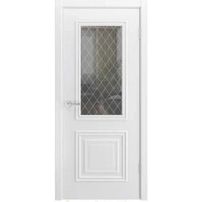 Дверь межкомнатная остекленная Турин В1 PRO Белая ширина 600мм