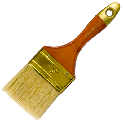 Кисть плоская 75мм - 3 натур, светлая щетина ПРОФИ (12)01-1-330 (ОС)