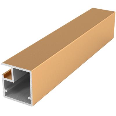 RF-08/LISO Профиль фасадный под стекло золото матовое браш (3м хлыст)