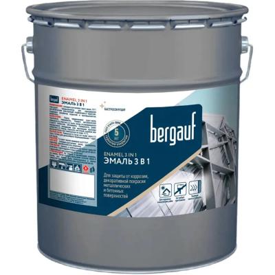 Грунт-эмаль 3 в 1 по ржавчине Bergauf, ярко-желтая 0,8кг