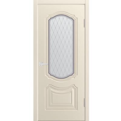 Дверь межкомнатная остекленная ДЕЛЬТА 9 Эмаль Шампань, ширина 600мм