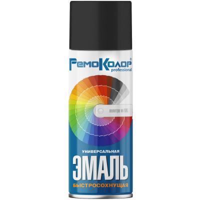 Эмаль универсальная акриловая черная глянцевая, 520мл 69-9-111