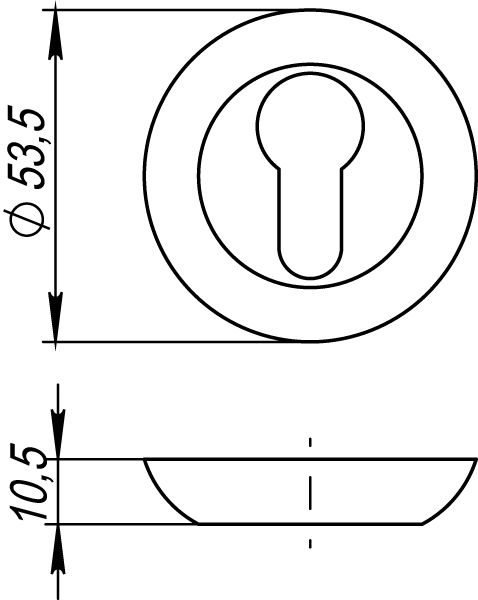 Накладка под цилиндр ET TL SN/CP-3 матовый никель/хром