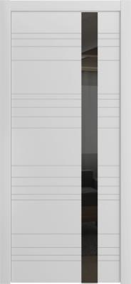 Дверь межкомнатная остекленная LP 14, RAL7047, ширина 600мм, черное стекло