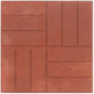 Плитка тротуарная полимерпесчаная 330*330*25 красная 12 кирпичей