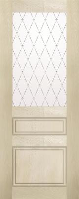 Дверь межкомнатная остекленная Classic 12 Латте ширина 700 Стекло фотопечать Узор 1