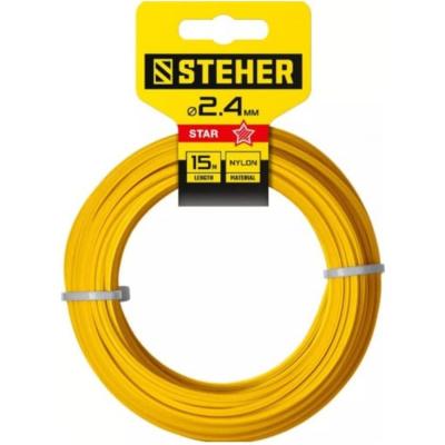Леска STEHER для триммеров d 2,4 мм 15м звезда