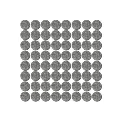 Подкладка фетр / самоклейка D20*2мм темно-серая (64шт/лист)