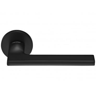 Ручка дверная RAP 31 SLIM-R BL на круглой розетке 6мм, цвет черный