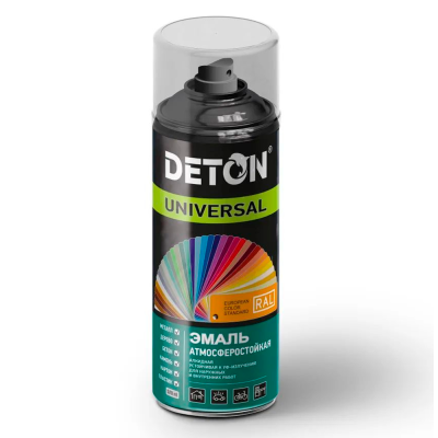 Эмаль аэрозольная DETON 520мл алкид. Зеленая RAL6032