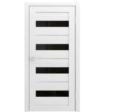 Дверь межкомнатная остекленная PRADO 41 Ясень грей, ширина 900, черное стекло