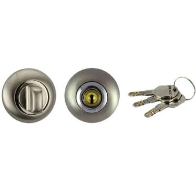 Завертка  с ключом круг мат никель-полир никель RENZ