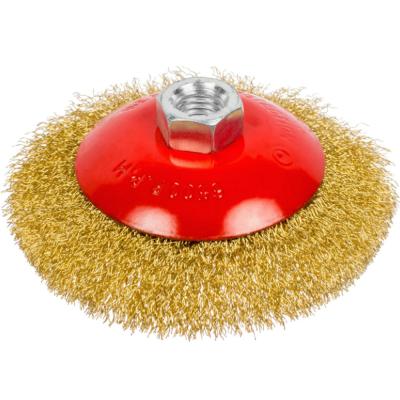 Щетка-крацовка коническая латун.стальная М14,115мм  45-2-005